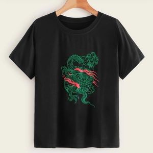 Cropped Dragon T shirt